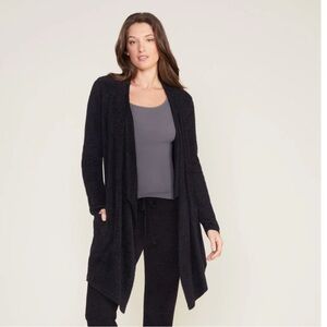 Barefoot Dreams Cozy Chic Lite Island Black Cardi Wrap Sweater Cardigan S/M